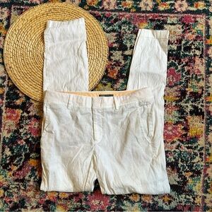 Vince Linen Blend Slim Leg Pants Womens White Size 2